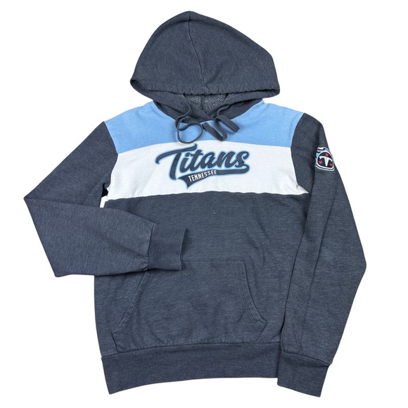 NFL Team Apparel Tops - NFL Tennessee Titans Hoodie Womens Small Navy Blue Colorblock Team Apparel Logo